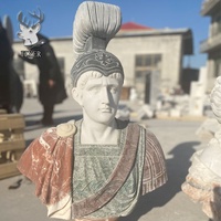 Buste en marbre sculpté grandeur nature, buste musical blanc, style artistique grec romain, statue en pierre pour la décoration de la maison, vente chaude