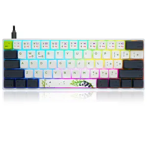 New product Factory Supplier 60% keyboard mechanical keyboard panda keycaps mechanical keyboard