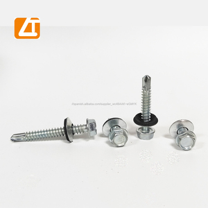 Buen <span class=keywords><strong>precio</strong></span> amarillo o blanco zincado galvanizado <span class=keywords><strong>punta</strong></span> <span class=keywords><strong>broca</strong></span> hexagonal cabeza autoperforante tornillos con arandela - Product Image 1