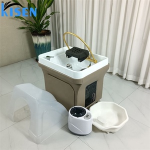 Kisen Bac de lavage de luxe pour salon de coiffure et spa, avec raccordement de tuyauterie, circulation d'eau et couleur personnalisable - Product Image 6