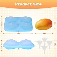 3D Mango Vorm Niet-Giftig Ecologisch Vaatwasserbestendig Cakevorm Fruitpudding Siliconen Vormen Bakken Gebak Mousse Cakevorm