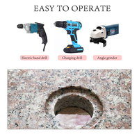 Scie cloche diamantée brasée sous vide Johnson Tools M14 pour le découpage de granit, marbre, carrelage céramique et ouverture de lavabos