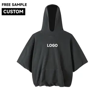 Casual Lightweight Workout Hoodie Short Sleeve Hoodies Pullover Tee Hooded Tshirt For Men