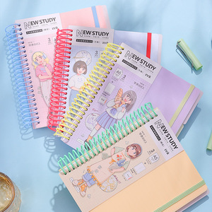 Cuaderno al por mayor A5 cuadernos horizontales de rejilla de bobina grande para estudiantes 120 hojas de Bloc de notas colorido PP cuaderno espiral desgarrable - Product Image 2
