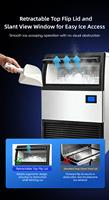 Machine à glaçons commerciale automatique de 40 kg à cylindre, à économie d'énergie, avec réservoir d'eau, haute capacité, vente en gros