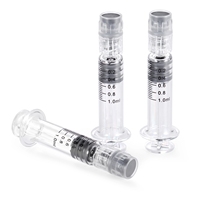 Seringue en verre de 1 ml avec embout Luer Lock pour distillat d'huile, personnalisable et emballée individuellement