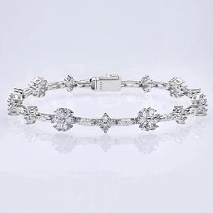 Title: 925 Sterling Silver Moissanite <b>Charm</b> <b>Bracelet</b> Chain Link Tennis <b>Bracelet</b> Hip Hop Fashion Jewelry - Product Image 4