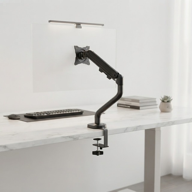 Fast Delivery Aluminum Steel Monitor Arm 17-37 Inch Heavy Duty Tilt Monitor Holders Riser Dual Monitor Stand in Stock Black