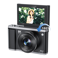 Videocámara de Vlogging con WIFI, 96MP, 60 Filtros, Antivibración, WDR, Pantalla Giratoria de 180 Grados, Cámara Digital 8K SD, Marca Privada de Fábrica