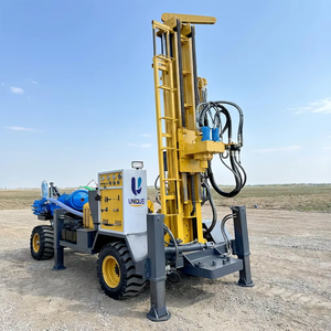 Portable Wheeled Diesel DTH Water Well Drilling Rig Tractor Type Wheel Water Well Drilling <b>Machine</b> with Gearbox 200m Max Depth - Product Image 1