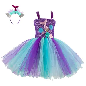 Cosplay Mermaid Thema Verjaardagsfeestje Prinses Meisje Tutu Rok 3 Tot 5 Jaar Kinderen Kleding Meisje Jurken Kostuums Voor Kinderen