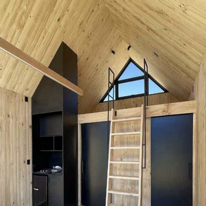 Maisonnette <span class=keywords><strong>Barn</strong></span> Tiny House moderne et mobile, en bois préfabriqué, avec grande fenêtre vitrée, à montage rapide, pour camping, complexe hôtelier et hébergement extérieur - Vente chaude - Product Image 5