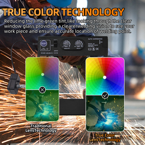 Máscara de Soldadura con Sensor de Arco Grande DIN5-DIN13, Oscurecimiento Automático Solar, TIG MIG MMA, Color Real, Ventana Grande 100*67MM - Product Image 5
