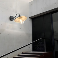 Amerikaanse stijl, eenvoudige, waterdichte ijzeren glazen wandlamp voor buiten, muggenwerend ontwerp, warm wit licht, 3 jaar garantie