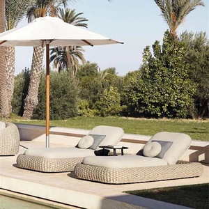 Fornitore cinese piscina sedia a sdraio <span class=keywords><strong>lettini</strong></span> per Patio corda intrecciata mobili da esterno a bordo piscina lettino e ombrellone - Product Image 3