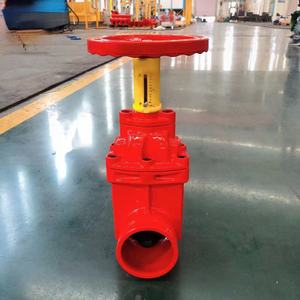 วาล์วประตูแบบเปิด-ปิดร่องด้วยมือได้รับการอนุมัติจาก wras เหล็กดัดยางมีเส้นเต็ม (nbr/ EPDM) วาล์วป้องกันอัคคีภัย - Product Image 5