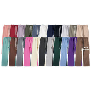 กางเกงวอร์มผ้าฝ้าย 100% ขนสัตว์ เอวกลาง ไซส์ XL ผ้าฟลีซหนา 500gsm สีพื้น ทรงหลวม ตรง ผู้ชาย กางเกงลำลองแบบทางการ - Product Image 3
