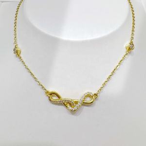 Precio de fábrica, collar de plata de ley 925 con diseño de lágrima, venta al por mayor, gemas 2026, collares infinitos chapados en oro de 14k para mamá - Product Image 2