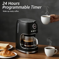 Cafetera Eléctrica Nueva de Acero Inoxidable de 10 Tazas con Ajustes Programables, Diseño Retro, Función de Pausa y Mantenimiento de Calor