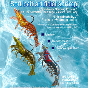 Señuelo de camarón biónico suave YJL197, realista en 3D, para pesca de lubina en agua dulce y salada - Product Image 2