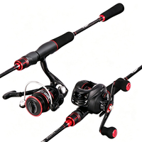 Set Joran Karbon 2 Seksi untuk Spinning dan Casting, Daya M/ML, 1.68-2.7M, Kit Air Tawar/Air Asin, Sungai, Laut, Bass, Ringan