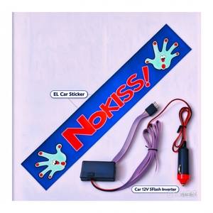 Hochwertiger, humorvoller EL-Autoaufkleber mit Ihrem eigenen witzigen Slogan oder Witz. Bringen Sie Ihre Persönlichkeit auf der Straße zum Ausdruck. Leuchtet in der Nacht - Product Image 3