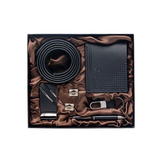 Men's Multifunction Watch Gift Set with Wallet Keychain Belt Pen-Custom Logo Promotional Gift with Box