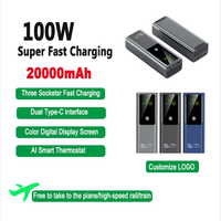 Batterie externe portable OEM haute capacité 100W étanche avec écran LED pour ordinateur portable, prises Type-C et USB, prise en charge de la charge rapide