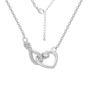 Collier vintage en cuivre avec pendentif cœur infini et pompon papillon, bijoux de mode pour femmes, chaîne dorée - Product Image 5