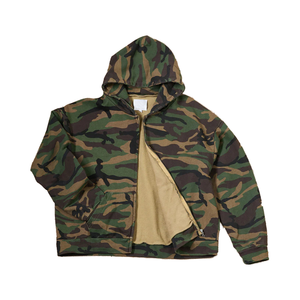 Diseño personalizado Impreso Camuflaje Cremallera Vintage Chaqueta Camuflaje Elemento Caza <span class=keywords><strong>Ropa</strong></span> DE TRABAJO Cremallera completa Hombres Sudadera con capucha - Product Image 2