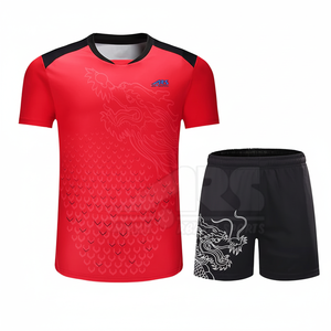 Ropa deportiva, conjunto de uniforme de tenis, camisa de rendimiento que absorbe la humedad y pantalones cortos para entrenamiento, uniforme de tenis - Product Image 1