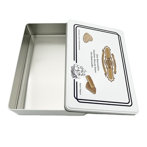 Boîte en fer blanc rectangulaire pour biscuits et gâteaux, impression offset, vente en gros - Product Image 2