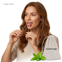 Vente en gros de gratte-langue réutilisables en cuivre pur à 100%, gratte-langue écologique, nettoyeur de langue avec étui de voyage