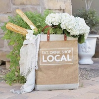 Pochette de plage grande taille en toile de jute personnalisée avec logo, poignées en cuir, sac de courses réutilisable écologique – Cadeau de style national