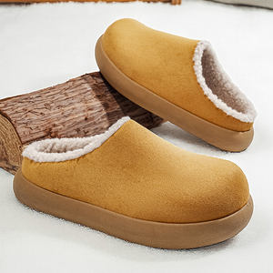 Botas de Nieve Retro de Invierno, Nuevo Estilo, Color Camel Marrón, para Hombre, con Suela Gruesa, Forro de Algodón Cálido, Tipo Pantuflas - Product Image 2