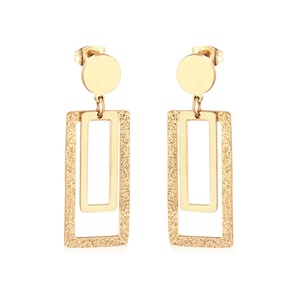 High Quality Gold Plated Double Circle Dual-use Drop Earrings Stainless Steel Wedding Party Cheap Fashion <b>Jewelry</b> for <b>Women</b> - Product Image 3