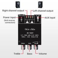 ZK-1002T AUDIO WUZHI Model Upgrade aplikasi 100W * 2 modul suara Bass Treble BT 5.0 modul papan Amplifier Speaker Subwoofer