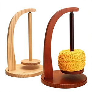 Support à fil en bois AZ ENTERPRISES, design rond simple, écologique et tendance pour le tricot à la main, utilisation pratique - Product Image 1