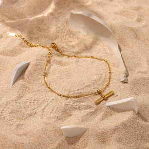 Unisex bracciale in acciaio inox <span class=keywords><strong>oro</strong></span> cavigliera Design semplice <span class=keywords><strong>gioielli</strong></span> di moda per le donne e le ragazze Non appannamento regalo - Product Image 5
