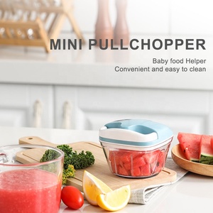 Mini licuadora de mano y cortador de verduras de seguridad, juego de utensilios de cocina de acero inoxidable, procesador <span class=keywords><strong>Manual</strong></span> de picadora de alimentos - Product Image 4