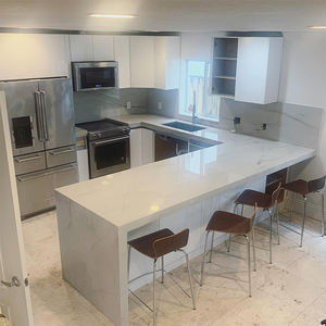 โรงงานผู้ผลิตแผ่นควอตซ์ หินควอตซ์เทียม บล็อกหินควอตซ์สำหรับงานช่างเชฟ เคาน์เตอร์คอนกรีต - Product Image 2