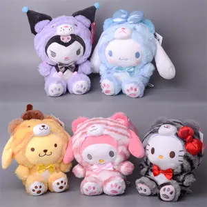 Il cartone animato di cinnamorolo Sanrioed giapponese da 23Cm in giro diventa un orso Mymelody con un gattino Pochacco peluche giocattolo regalo