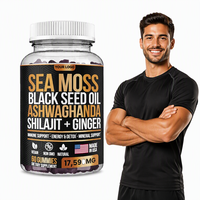 Gummies Ausreson OEM à l'huile de graines noires, à l'ashwagandha et au shilajit, supplément immunitaire et énergétique, avec extrait de crinière de lion et de mousse de mer