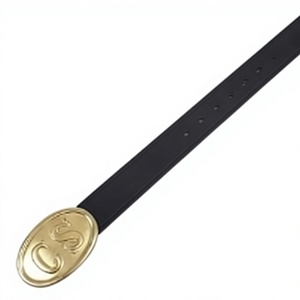Cinturón de Cuero Negro Premium para Hombre, Estilo Heritage con Emblema CS, Hebilla Ovalada de Latón Envejecido, Diseño Auténtico de Inspiración Vintage - Product Image 4