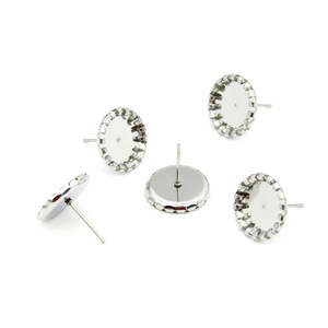 Anno Jewelry <b>Round</b> Gemstone Earring Settings 6mm 8mm 10mm 14mm Stainless Steel <b>Posts</b> for DIY Jewelry Making - Product Image 2