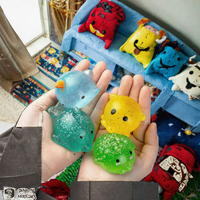 Grandes boules anti-stress sensorielles moelleuses et scintillantes en forme d'animaux Kawaii, jouets Mochi Squishy amusants et doux en plastique, promotionnels