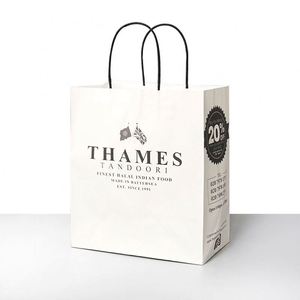 Custom Eco Friendly <b>Biodegradable</b> Brown Fast Food to Go Delivery Paperbag Restaurant Takeout <b>Packaging</b> Take Away Kraft Paper Bag - Product Image 4