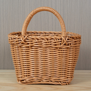 Lưu trữ di động xử lý Handmade Vintage dệt Dã Ngoại giỏ cản trở vòng tròn Kinh Tế giá cho nhà sử dụng ngoài trời - Product Image 4