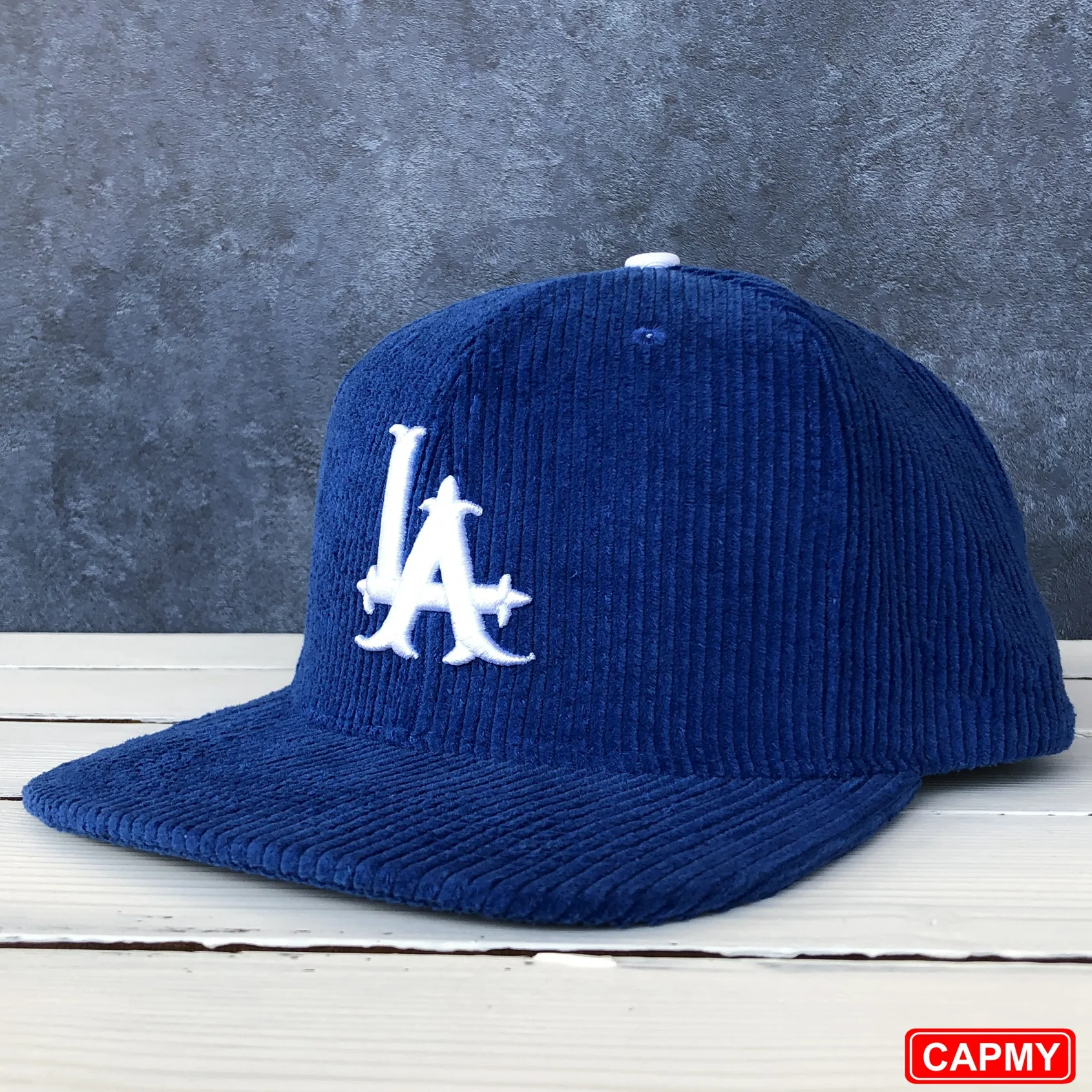 Großhandel Königsblau Besticktes Logo Cord Baseball Cap Cord Snapback Cap Hüte Sport Herren Frauen Custom Hut Cord Cap
