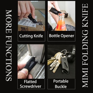 Mini couteau de poche multifonctionnel EDC à lame en pierre lavée, couteaux tactiques, couteau pliant personnalisable OEM pour le camping - Product Image 5